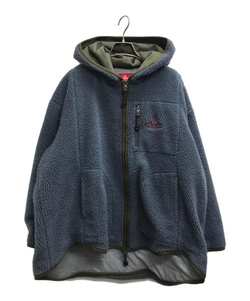Vivienne Westwood RED LABEL（ヴィヴィアンウエストウッドレッドレーベル）Vivienne Westwood RED LABEL (ヴィヴィアンウエストウッドレッドレーベル) リサイクルポリエステルボアジップフーディー ブルー サイズ:00の古着・服飾アイテム