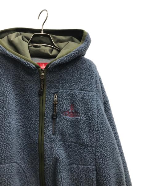 Vivienne Westwood RED LABEL（ヴィヴィアンウエストウッドレッドレーベル）Vivienne Westwood RED LABEL (ヴィヴィアンウエストウッドレッドレーベル) リサイクルポリエステルボアジップフーディー ブルー サイズ:00の古着・服飾アイテム