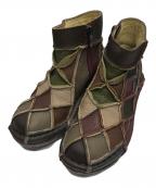 estacionエスタシオ）の古着「パッチワークブーツ」｜ブラウン