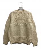 BATONERバトナ―）の古着「シェットランドウール アランクルーネック」｜アイボリー