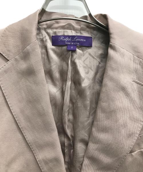 RALPH LAUREN Purple Label（ラルフ ローレン パープル レーベル）RALPH LAUREN Purple Label (ラルフ ローレン パープル レーベル) リネン混テーラードジャケット ピンク サイズ:2の古着・服飾アイテム