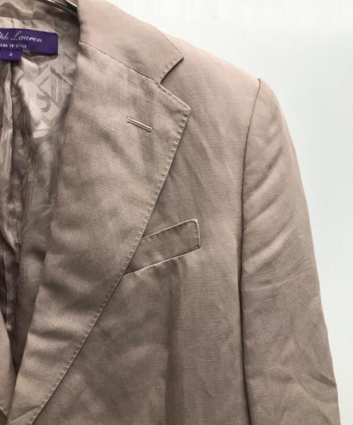 RALPH LAUREN Purple Label（ラルフ ローレン パープル レーベル）RALPH LAUREN Purple Label (ラルフ ローレン パープル レーベル) リネン混テーラードジャケット ピンク サイズ:2の古着・服飾アイテム