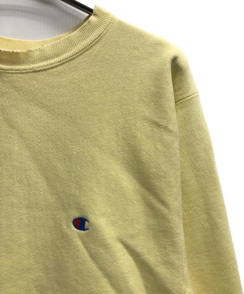 Champion REVERSE WEAVE（チャンピオン リバース ウィーブ）Champion REVERSE WEAVE (チャンピオン リバース ウィーブ) 80ｓロゴ刺繍スウェット イエロー サイズ:XLの古着・服飾アイテム