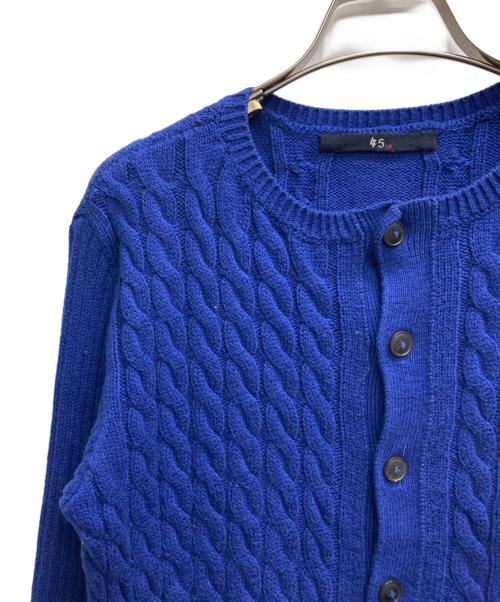 45R（フォーティファイブ・アール）45R (フォーティファイブ・アール) 丸首カーディガン ブルー サイズ:2の古着・服飾アイテム