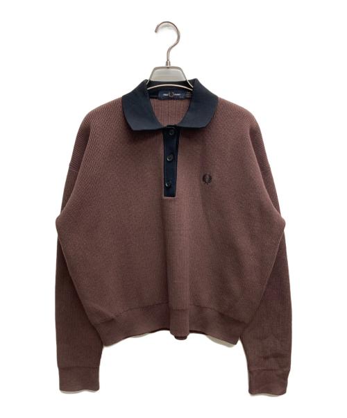 FRED PERRY（フレッドペリー）FRED PERRY (フレッドペリー) KNITTED SHIRT ブラウン サイズ:USA6の古着・服飾アイテム