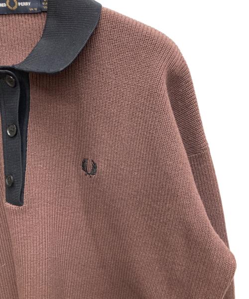 FRED PERRY（フレッドペリー）FRED PERRY (フレッドペリー) KNITTED SHIRT ブラウン サイズ:USA6の古着・服飾アイテム