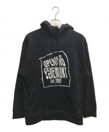 OPENING CEREMONY（オープニングセレモニー）の古着「ワープ ロゴ プリント パーカー」｜ブラック
