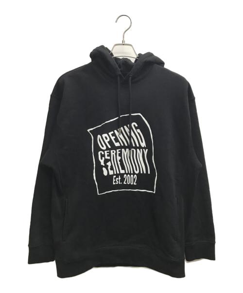 OPENING CEREMONY（オープニングセレモニー）OPENING CEREMONY (オープニングセレモニー) ワープ ロゴ プリント パーカー ブラック サイズ:Sの古着・服飾アイテム