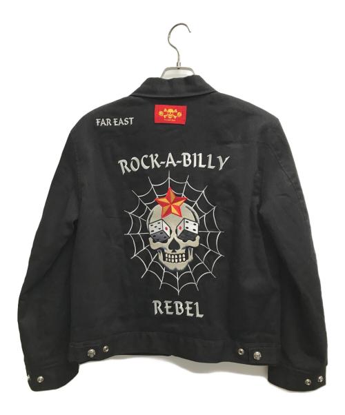 CREAM SODA（クリームソーダ）CREAM SODA (クリームソーダ) スカル刺繍ジャケット ブラック サイズ:Mの古着・服飾アイテム