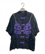 REFLEMレフレム）の古着「ドラゴンチャイナシャツ」｜ブラック