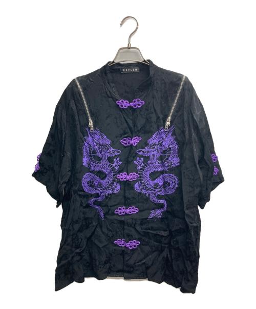 REFLEM（レフレム）REFLEM (レフレム) ドラゴンチャイナシャツ ブラック サイズ:記載無しの古着・服飾アイテム