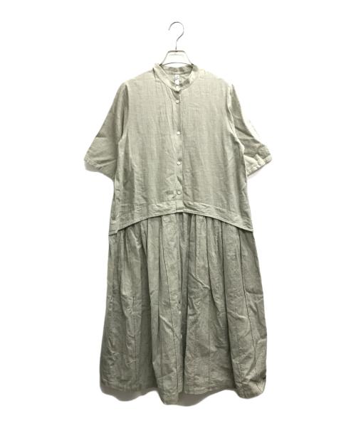 MOTHERHOUSE（マザーハウス）MOTHERHOUSE (マザーハウス) ネップコットンワンピース ライトグリーン サイズ:Mの古着・服飾アイテム