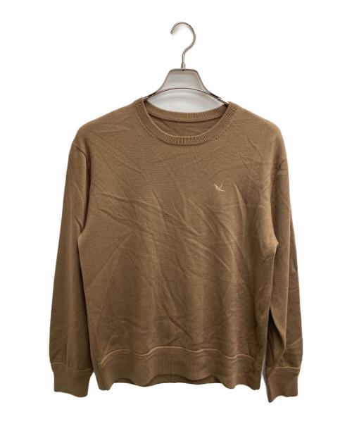 1piu1uguale3（ウノピュウノウグァーレトレ）1piu1uguale3 (ウノピュウノウグァーレトレ) CREW KNIT ブラウン サイズ:Vの古着・服飾アイテム