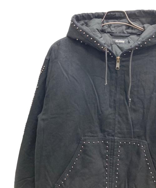 X-LARGE（エクストララージ）X-LARGE (エクストララージ) STUDDED フーディー ワークジャケット ブラック サイズ:Lの古着・服飾アイテム