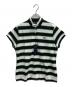 BURBERRY GOLF（バーバリーゴルフ）の古着「ボーダーハイネックポロシャツ」｜ホワイト×ブラック×グリーン