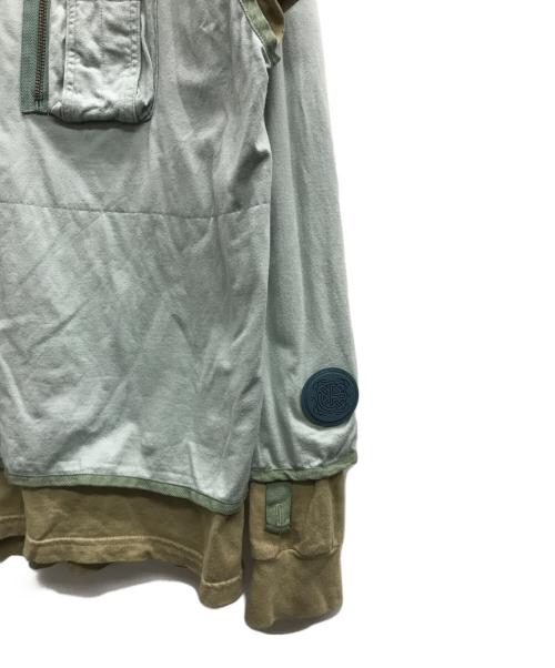 FACETASM（ファセッタズム）FACETASM (ファセッタズム) ドッキングカットソー グリーン×ベージュ サイズ:5の古着・服飾アイテム