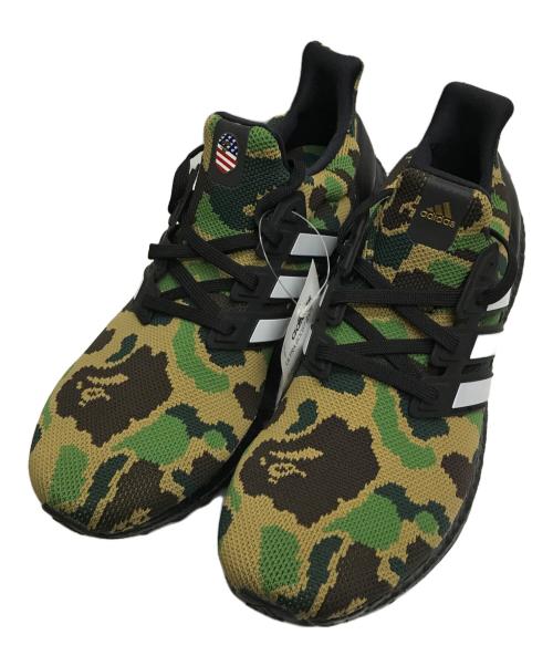 adidas（アディダス）adidas (アディダス) A BATHING APE (アベイシングエイプ) Ultra Boost カーキ×ブラック サイズ:27.5の古着・服飾アイテム