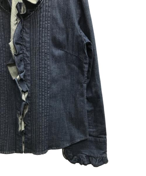 INGEBORG（インゲボルグ）INGEBORG (インゲボルグ) フリルデニムシャツ インディゴ サイズ:Mの古着・服飾アイテム