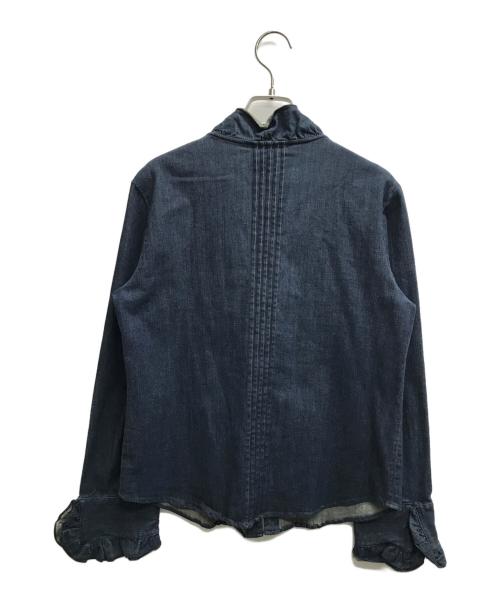 INGEBORG（インゲボルグ）INGEBORG (インゲボルグ) フリルデニムシャツ インディゴ サイズ:Mの古着・服飾アイテム