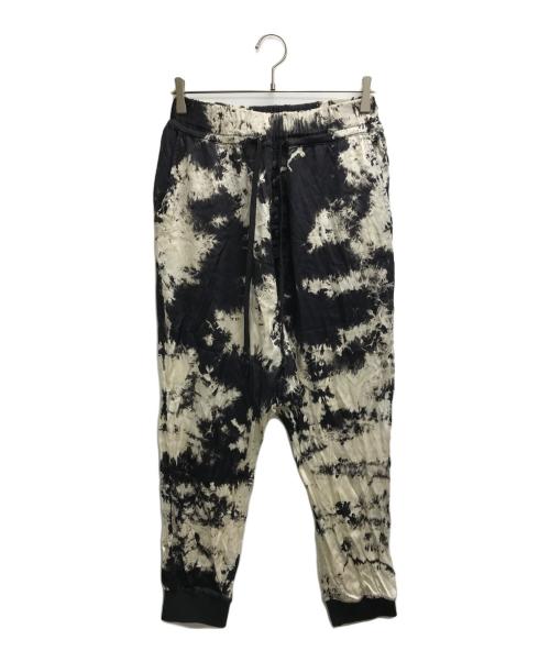KMRII（ケムリ）KMRII (ケムリ) Tie Dye Viscose Triangle Pants(タイダイビスコーストライアングルパンツ) ブラック×ホワイト サイズ:2の古着・服飾アイテム