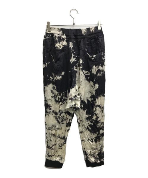 KMRII（ケムリ）KMRII (ケムリ) Tie Dye Viscose Triangle Pants(タイダイビスコーストライアングルパンツ) ブラック×ホワイト サイズ:2の古着・服飾アイテム