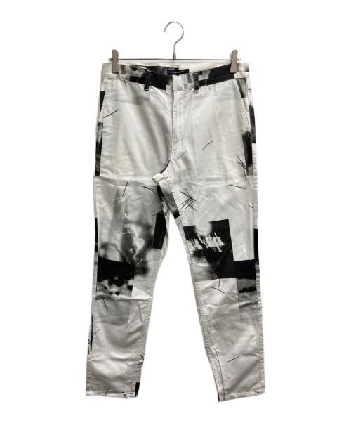 ALMOSTBLACK（オールモストブラック）ALMOSTBLACK (オールモストブラック) テーパードパンツ ホワイト×ブラック サイズ:Mの古着・服飾アイテム