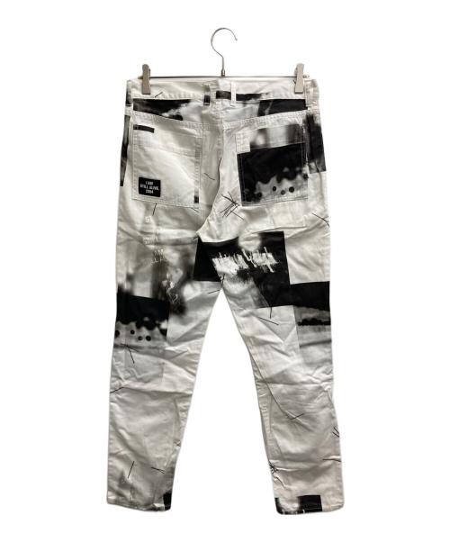 ALMOSTBLACK（オールモストブラック）ALMOSTBLACK (オールモストブラック) テーパードパンツ ホワイト×ブラック サイズ:Mの古着・服飾アイテム