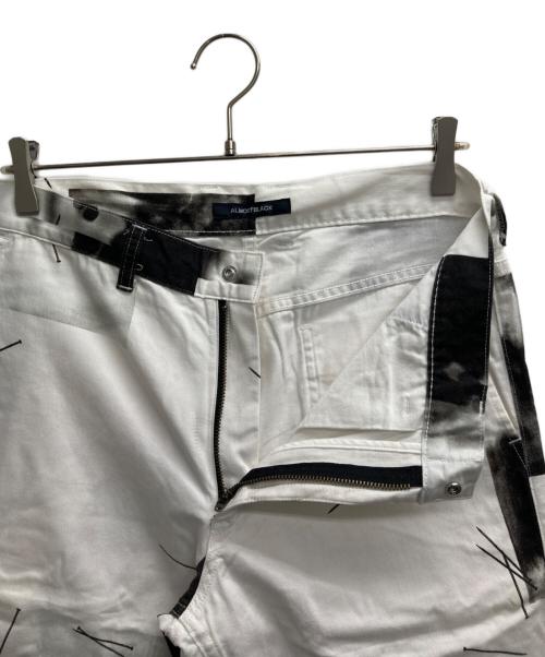 ALMOSTBLACK（オールモストブラック）ALMOSTBLACK (オールモストブラック) テーパードパンツ ホワイト×ブラック サイズ:Mの古着・服飾アイテム