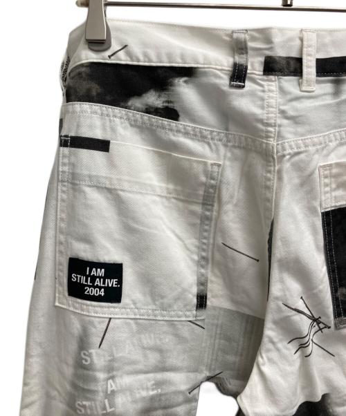 ALMOSTBLACK（オールモストブラック）ALMOSTBLACK (オールモストブラック) テーパードパンツ ホワイト×ブラック サイズ:Mの古着・服飾アイテム