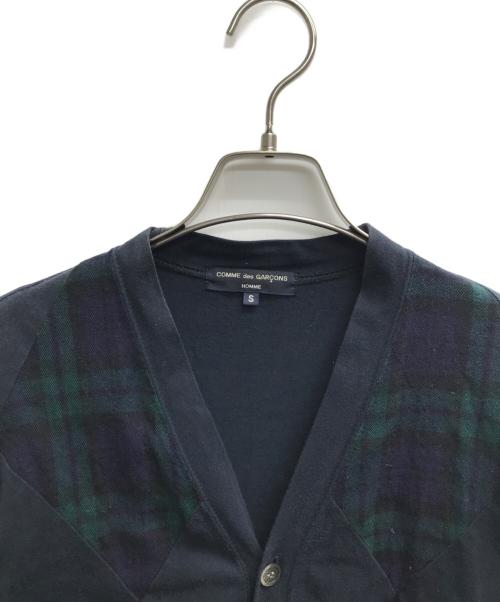 COMME des GARCONS HOMME（コムデギャルソン オム）COMME des GARCONS HOMME (コムデギャルソン オム) 切替カーディガン ネイビー サイズ:Sの古着・服飾アイテム