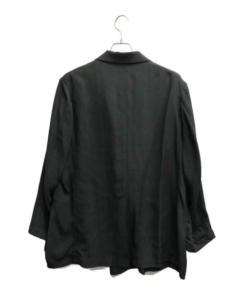 YOKE（ヨーク）YOKE (ヨーク) PLAID JACQUARD DOUBLE BREASTED BLAZER グリーン サイズ:1の古着・服飾アイテム