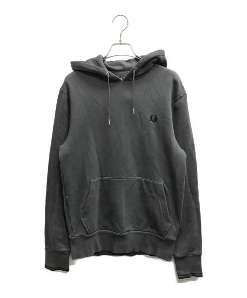 FRED PERRY（フレッドペリー）FRED PERRY (フレッドペリー) Tipped Hooded Sweatshirt (ティップドフーディッドスウェットシャツ) グレー サイズ:Sの古着・服飾アイテム