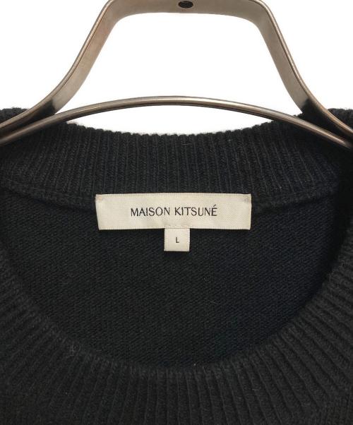 maison kitsune（メゾンキツネ）maison kitsune (メゾンキツネ) クルーネックニット ブラック サイズ:Lの古着・服飾アイテム