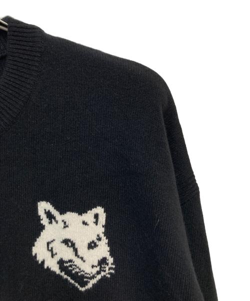 maison kitsune（メゾンキツネ）maison kitsune (メゾンキツネ) クルーネックニット ブラック サイズ:Lの古着・服飾アイテム