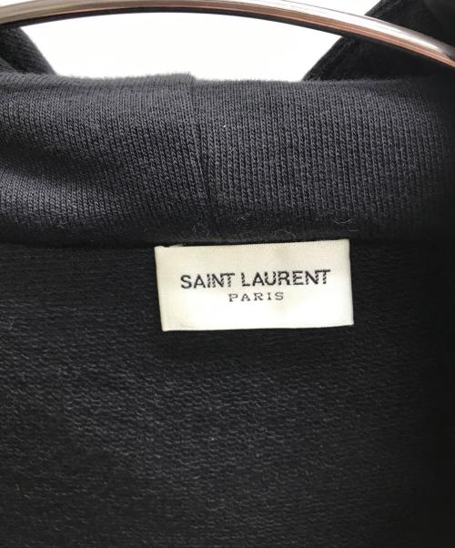 Saint Laurent Paris（サンローランパリ）Saint Laurent Paris (サンローランパリ) ロゴプルオーバーパーカー ブラック サイズ:Sの古着・服飾アイテム
