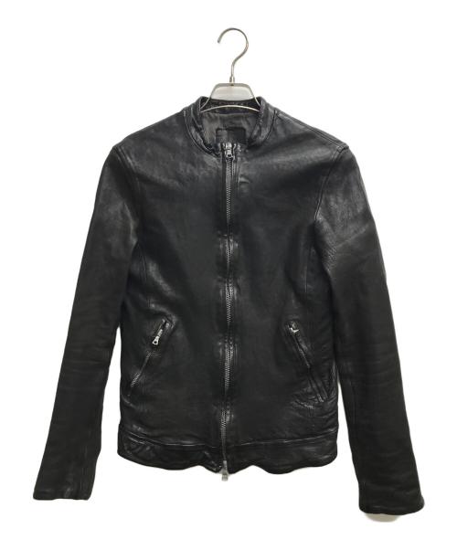 ISAMU KATAYAMA BACKLASH（イサムカタヤマ・バックラッシュ）ISAMU KATAYAMA BACKLASH (イサムカタヤマ・バックラッシュ) インドカーフタンニン製品染め シングルライダース ブラック サイズ:2の古着・服飾アイテム