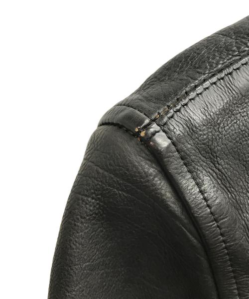 ISAMU KATAYAMA BACKLASH（イサムカタヤマ・バックラッシュ）ISAMU KATAYAMA BACKLASH (イサムカタヤマ・バックラッシュ) インドカーフタンニン製品染め シングルライダース ブラック サイズ:2の古着・服飾アイテム