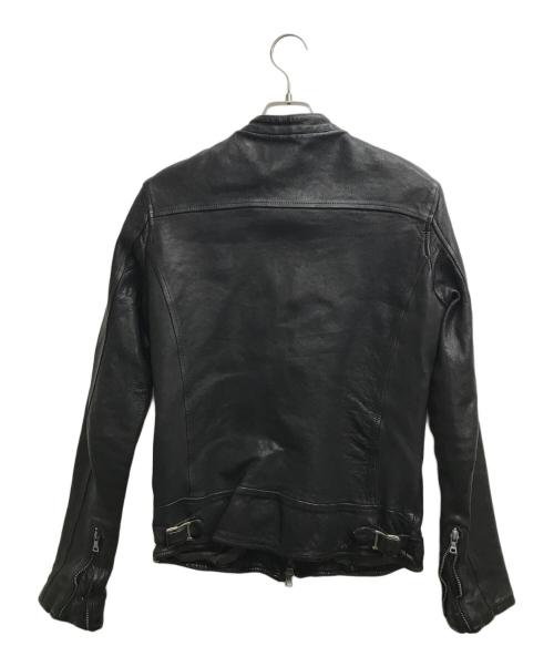 ISAMU KATAYAMA BACKLASH（イサムカタヤマ・バックラッシュ）ISAMU KATAYAMA BACKLASH (イサムカタヤマ・バックラッシュ) インドカーフタンニン製品染め シングルライダース ブラック サイズ:2の古着・服飾アイテム
