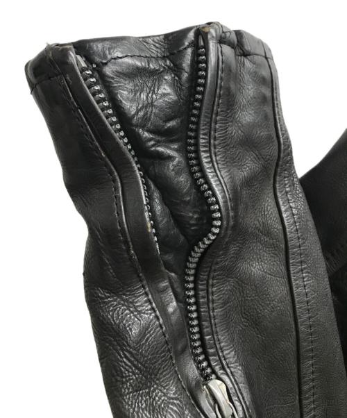 ISAMU KATAYAMA BACKLASH（イサムカタヤマ・バックラッシュ）ISAMU KATAYAMA BACKLASH (イサムカタヤマ・バックラッシュ) インドカーフタンニン製品染め シングルライダース ブラック サイズ:2の古着・服飾アイテム