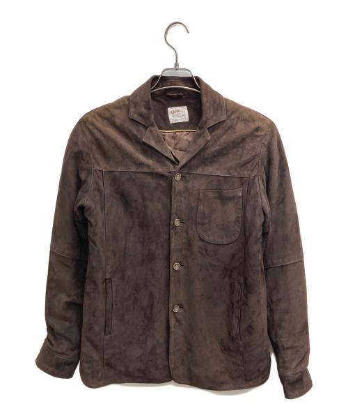 EMMETI（エンメティ）EMMETI (エンメティ) ゴートスウェードジャケット ブラウン サイズ:44の古着・服飾アイテム