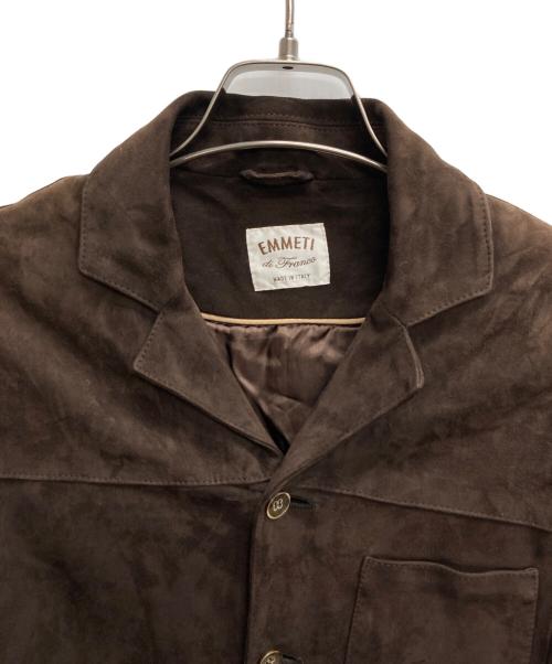 EMMETI（エンメティ）EMMETI (エンメティ) ゴートスウェードジャケット ブラウン サイズ:44の古着・服飾アイテム