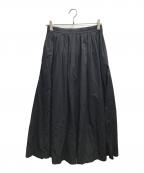 UNTITLEDアンタイトル）の古着「ナイロンタフタ タックフレアスカート」｜ブラック
