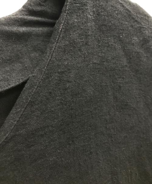 evam eva vie（エヴァムエヴァ ヴィー）evam eva vie (エヴァムエヴァ ヴィー) ドロップショルダーVネックワンピース ブラック サイズ:1の古着・服飾アイテム