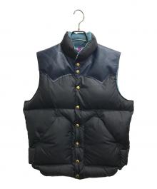 Rocky Mountain FeatherBed×WAREHOUSE（ロッキーマウンテンフェザーベッド×ウエアハウス）の古着「WH DOWN VEST(WHダウンベスト)」｜ブラック×ネイビー