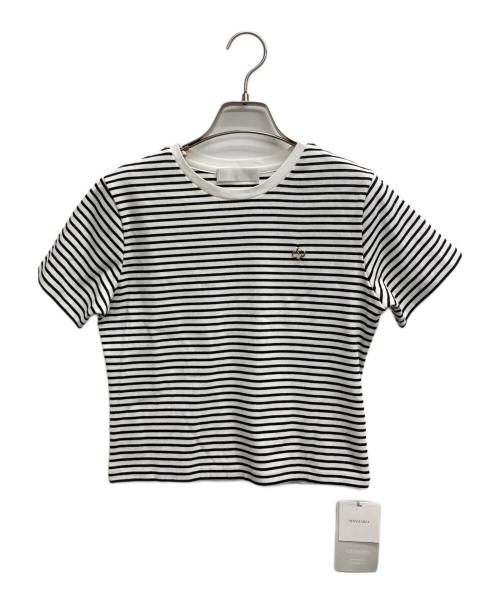 CELFORD（セルフォード）CELFORD (セルフォード) ロゴチャームポイントTシャツ ホワイト×ブラック サイズ:36 未使用品の古着・服飾アイテム