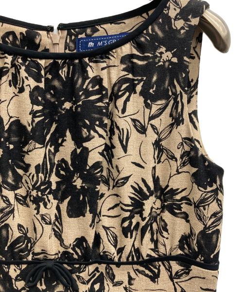 M'S GRACY（エムズグレイシー）M'S GRACY (エムズグレイシー) ボタニカルワンピース ブラック×ベージュ サイズ:38の古着・服飾アイテム