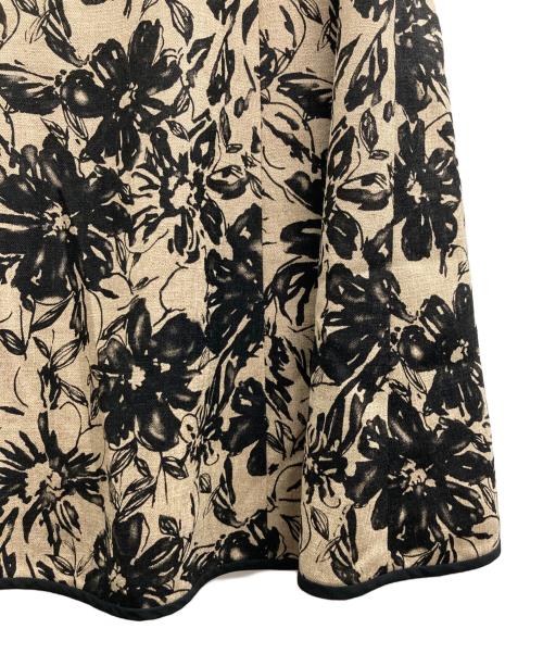 M'S GRACY（エムズグレイシー）M'S GRACY (エムズグレイシー) ボタニカルワンピース ブラック×ベージュ サイズ:38の古着・服飾アイテム