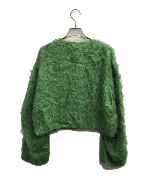 CLANE（クラネ）CLANE (クラネ) FEATHER SHELL BUTTON CARDIGAN グリーン サイズ:1の古着・服飾アイテム