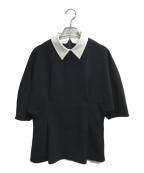 PLSTプラステ）の古着「トリアセブレンド2WAYブラウス」｜ブラック