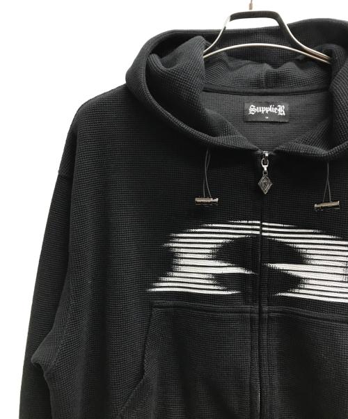 SUPPLIER（サプライヤー）SUPPLIER (サプライヤー) Waffle Zip Hoodie ブラック サイズ:Mの古着・服飾アイテム
